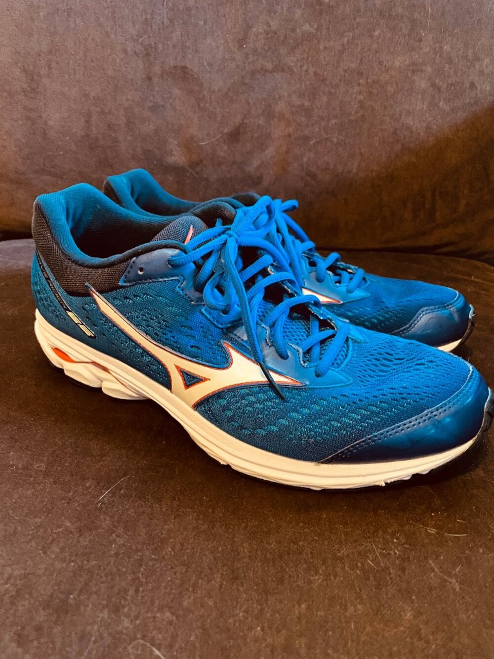Mizuno Men's Wave Rider 22 Blue White Red Running Shoes Size 11 US 44.5 EUR 10UK